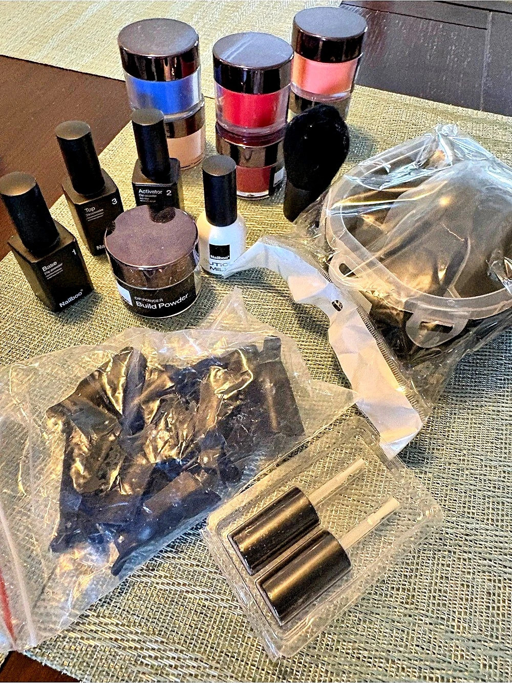 Nailboo Dip Powder Starter Kit with Extra Colored Powders Bundle Multicolor